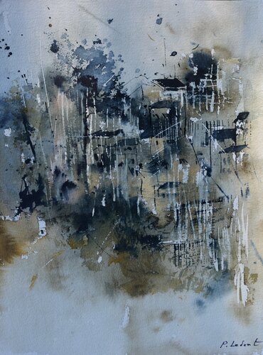 Dwellings    - watercolor van Pol Ledent, Werk op papier te koop op Singulart