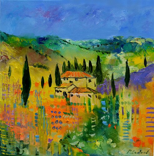 Petit coin de Toscane  2021 di Pol Ledent, Pittura in vendita su Singulart