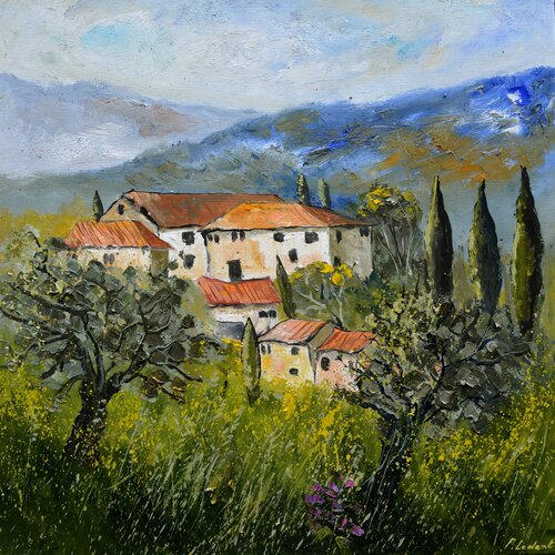 Toscane en été di Pol Ledent, Pittura in vendita su Singulart