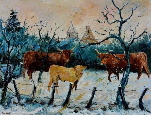 Three cows von Pol Ledent, Malerei kaufen auf Singulart