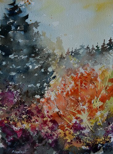Autumn  -watercolor di Pol Ledent, Opera su carta in vendita su Singulart