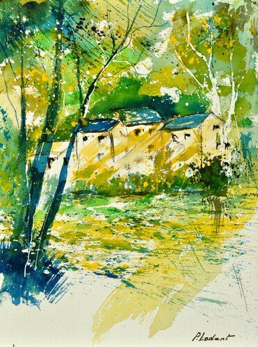 Quiet life in nature   -  watercolor van Pol Ledent, Werk op papier te koop op Singulart