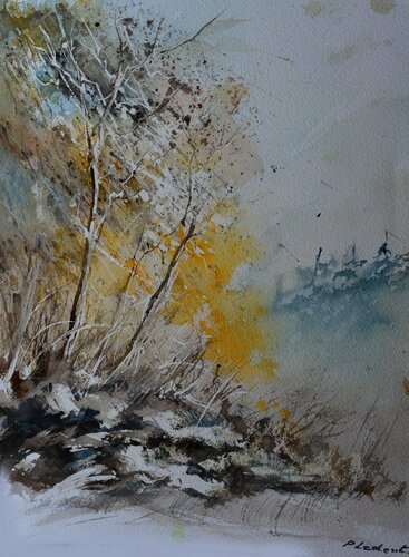 I invite you to walk in the wood  - watercolor di Pol Ledent, Opera su carta in vendita su Singulart