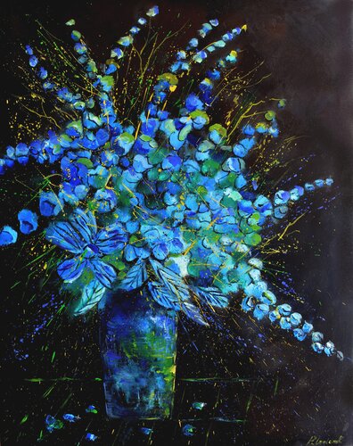 A blue still life  -  7922 van Pol Ledent, Schilderij te koop op Singulart