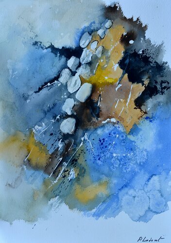 Rolling stones - watercolor by Pol Ledent, Work on Paper for Sale on Singulart