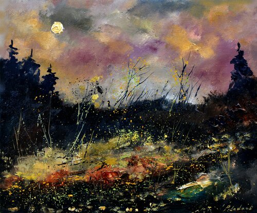 A moonshine in November van Pol Ledent, Schilderij te koop op Singulart