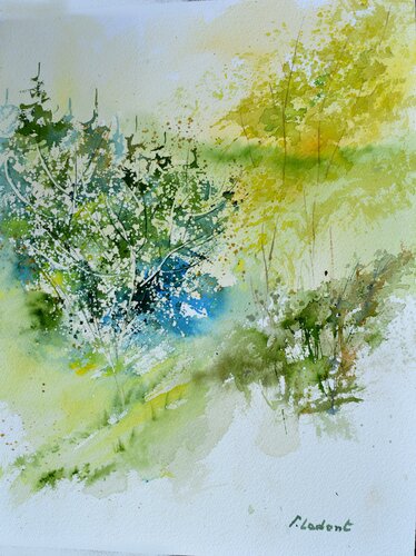 Spring 2022 - watercolor van Pol Ledent, Werk op papier te koop op Singulart