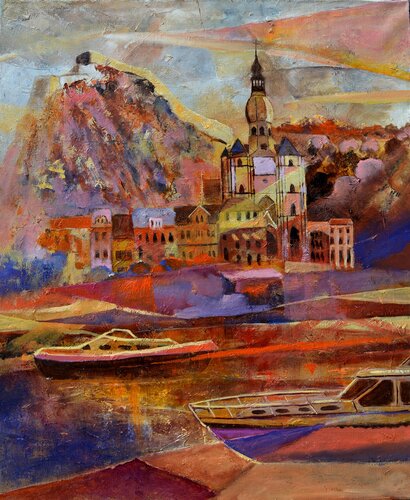 Dinant a town in Belgium von Pol Ledent, Malerei kaufen auf Singulart