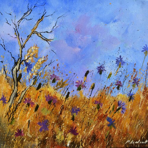 A few cornflowers di Pol Ledent, Pittura in vendita su Singulart
