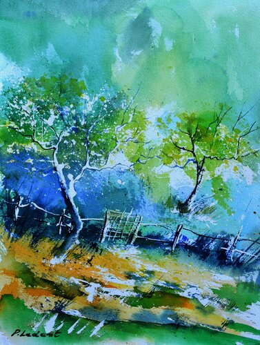 Spring  - watercolor von Pol Ledent, Werk auf Papier kaufen auf Singulart
