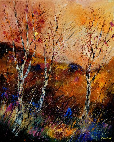 Three aspen trees van Pol Ledent, Schilderij te koop op Singulart