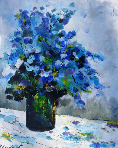 Blue still life van Pol Ledent, Schilderij te koop op Singulart
