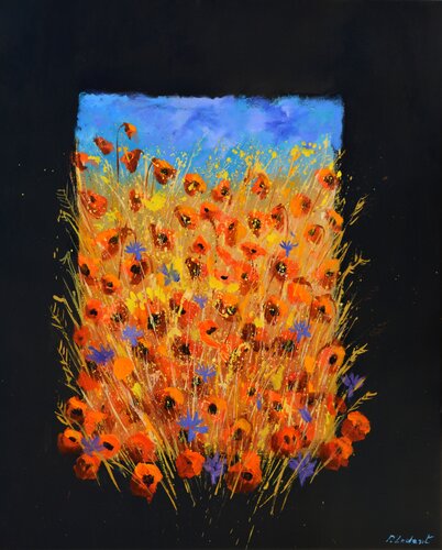 Red poppies and blue cornflowers - 6723 von Pol Ledent, Malerei kaufen auf Singulart