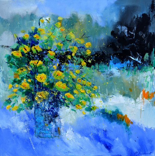 Still life yellow flowers by Pol Ledent, 회화 for Sale on Singulart