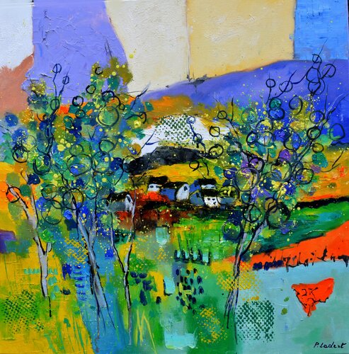 Fantasy colourful landscape - 7723 van Pol Ledent, Schilderij te koop op Singulart