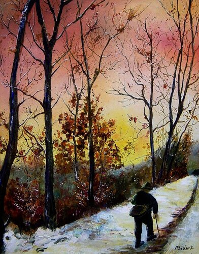 Hunter back to home van Pol Ledent, Schilderij te koop op Singulart
