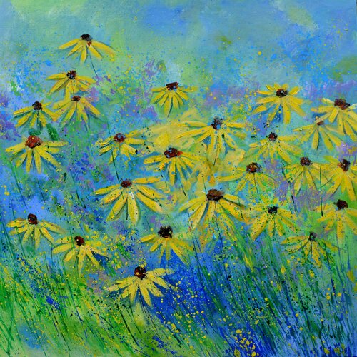 Garden flowers di Pol Ledent, Pittura in vendita su Singulart