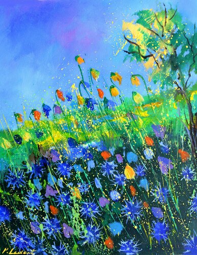 Wild flowers 6522 by Pol Ledent (2023) : Painting Oil on Canvas