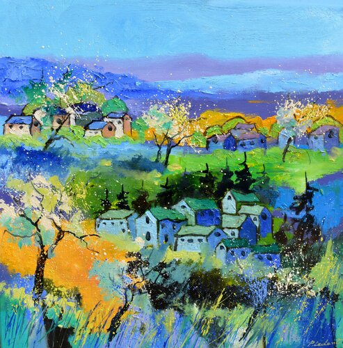 Full spring in my countryside  77 by Pol Ledent, Painting for Sale on Singulart