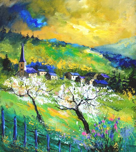 Spring in my countryside van Pol Ledent, Schilderij te koop op Singulart