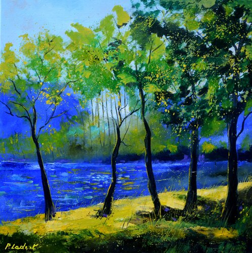 Blue river  77 van Pol Ledent, Schilderij te koop op Singulart