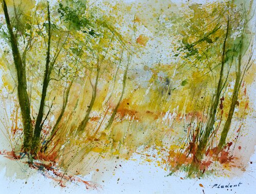 In the wood  - watercolor di Pol Ledent, Opera su carta in vendita su Singulart
