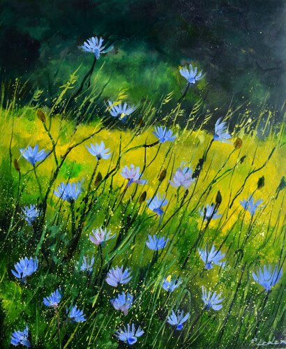 Wild chicory - 5623 van Pol Ledent, Schilderij te koop op Singulart