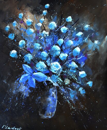 Blue Still - life  - 5623 van Pol Ledent, Schilderij te koop op Singulart