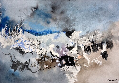 Snowtracks - watercolor Pol Ledent