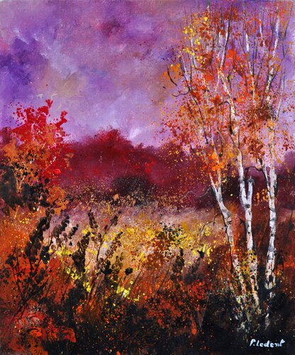 Aspentrees in autumn 56 van Pol Ledent, Schilderij te koop op Singulart