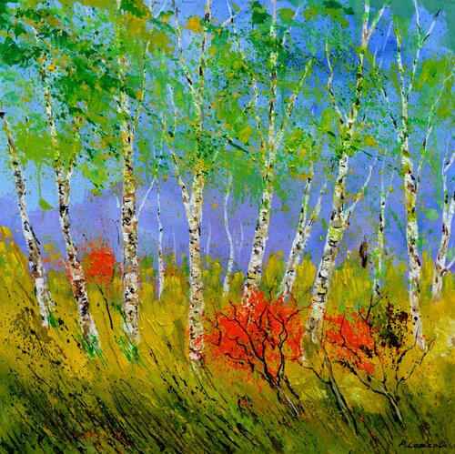Aspentreedin spring by Pol Ledent, 회화 for Sale on Singulart