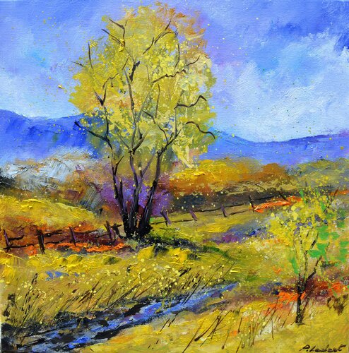 A yellow tree by Pol Ledent, Painting for Sale on Singulart