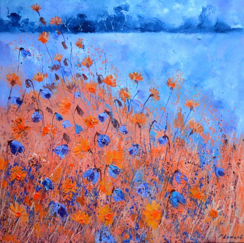 Blue cornflowers van Pol Ledent, Schilderij te koop op Singulart