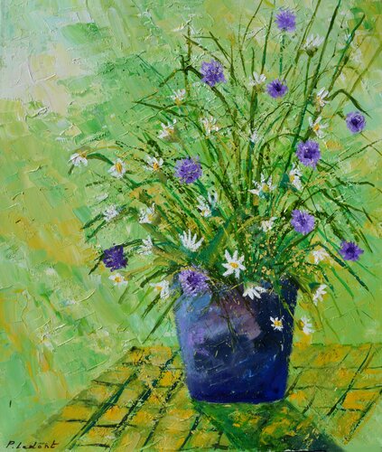 Still life wild flowers - 6723 van Pol Ledent, Schilderij te koop op Singulart