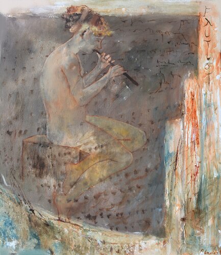 A flutist in Pompei de Pol Ledent, Pintura a la venta en Singulart
