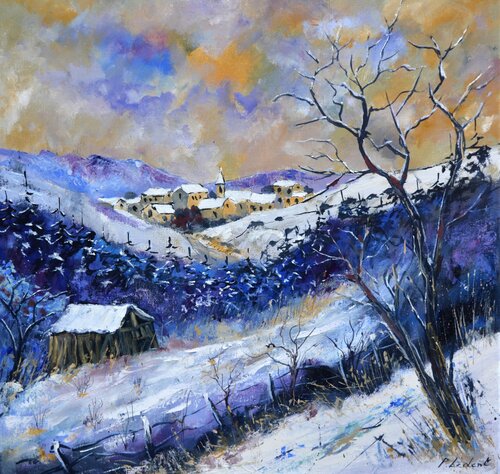 A village in the snow  779130 Pol Ledent