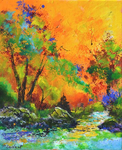 River in autumn van Pol Ledent, Schilderij te koop op Singulart