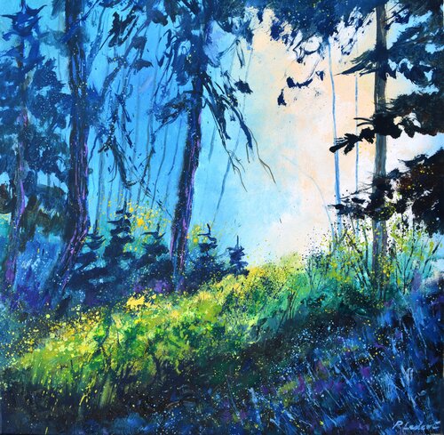 Light in the wood van Pol Ledent, Schilderij te koop op Singulart