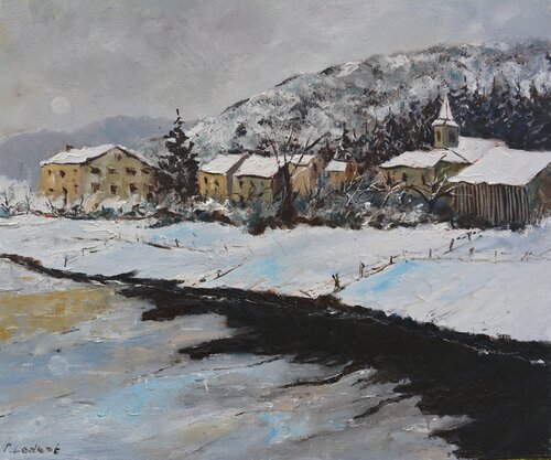 A  peaceful village in wintertime in my countryside 76 Pol Ledent