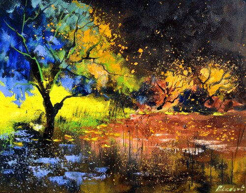 Still waters in a dark wood von Pol Ledent, Malerei kaufen auf Singulart