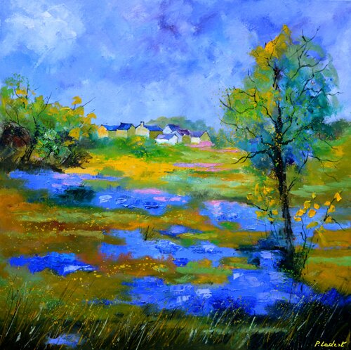 Blue field flowers von Pol Ledent, Malerei kaufen auf Singulart