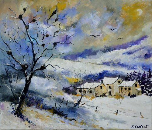 A  peaceful winter landscape - 7623 von Pol Ledent, Malerei kaufen auf Singulart
