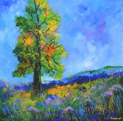An oak in summer - 7723 van Pol Ledent, Schilderij te koop op Singulart