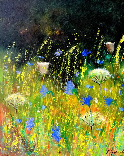 Summer wild flowers van Pol Ledent, Schilderij te koop op Singulart
