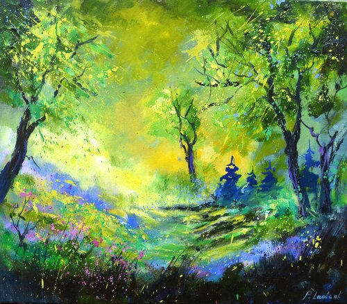 Spring in the wood  - 6723 di Pol Ledent, Pittura in vendita su Singulart