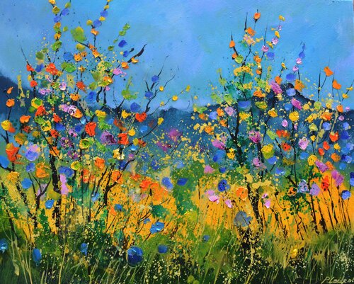 Wild flowers 6522 van Pol Ledent, Schilderij te koop op Singulart