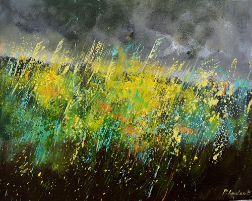 Wild herbs in my countryside van Pol Ledent, Schilderij te koop op Singulart