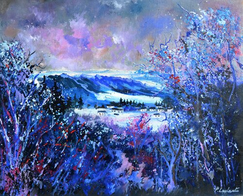 Winter in my countryside -2023 van Pol Ledent, Schilderij te koop op Singulart