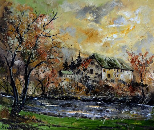 The old mill of Resteigne by Pol Ledent, 회화 for Sale on Singulart