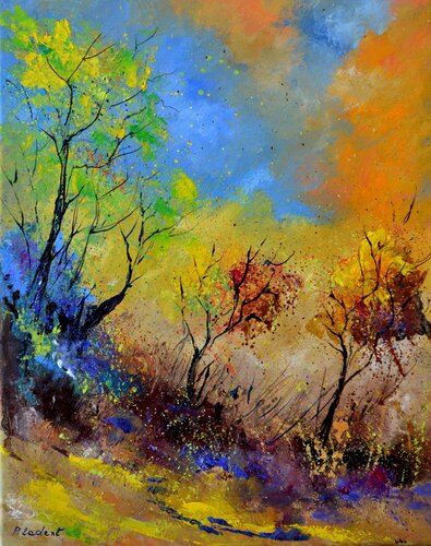 Autumn in the wood -4523 van Pol Ledent, Schilderij te koop op Singulart